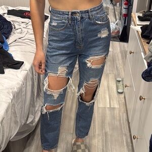 Distressed Blue Jeans for Women